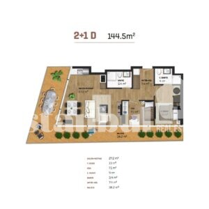 nivo İstanbul homes For sale in basin express İstanbul 1+1 a floor plan