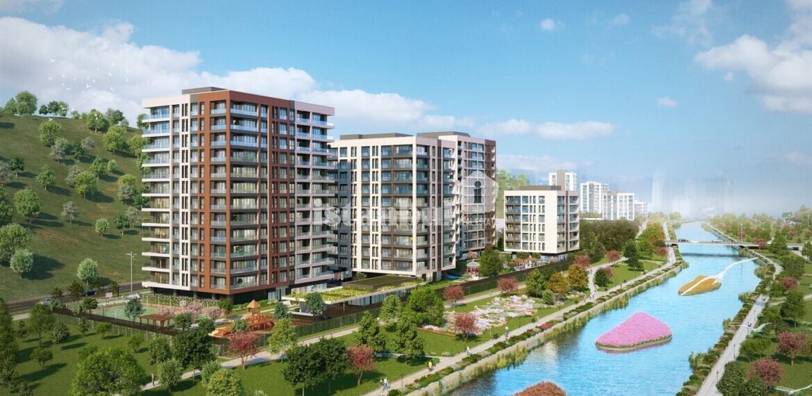Kordon Istanbul residential flats e for sale in Kagithane istanbul turkey property and citizenship social facilities park water pond
