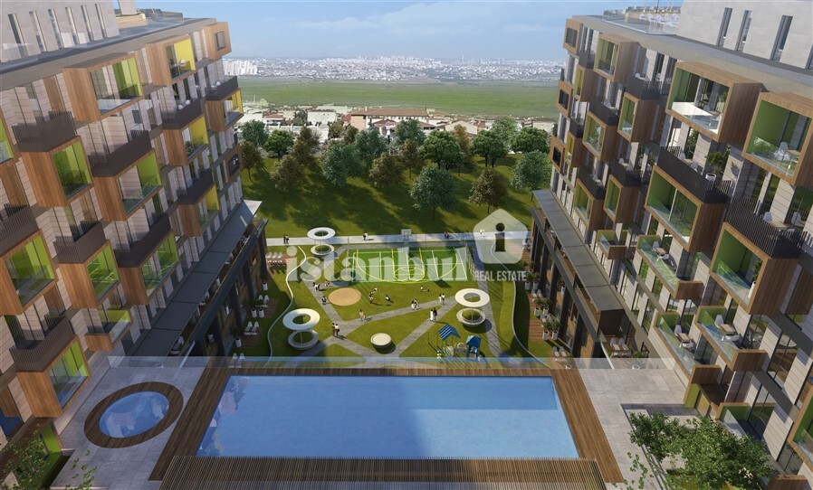 Collet Avcilar social facilities garden luxurious apartments for sale near istanbul canal in avcilar real estate for sale in istanbul turkey citizenship