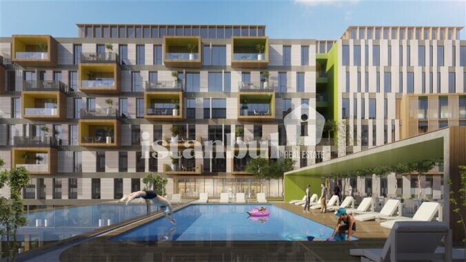 Collet Avcilar social facilities pool luxurious apartments for sale near istanbul canal in avcilar real estate for sale in istanbul turkey citizenship