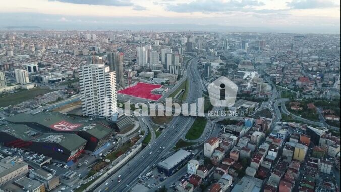 Toya Next drone view Modern luxurious apartments with balconies for sale in Basin Express Istanbul new business center in turkey real estate and citizenship
