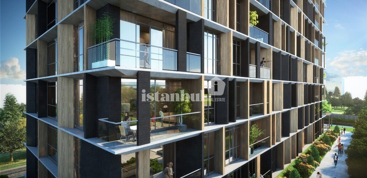 Toya Next exterior Modern luxurious apartments with balconies for sale in Basin Express Istanbul new business center in turkey real estate and citizenship