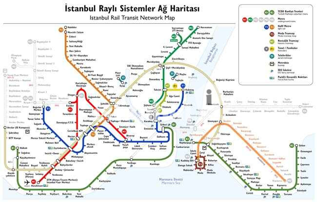 İstanbul metro hattı haritası