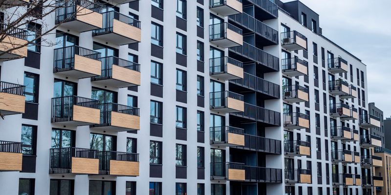 Contemporary apartment building with balconies showing modern Istanbul real estate development for foreign investors