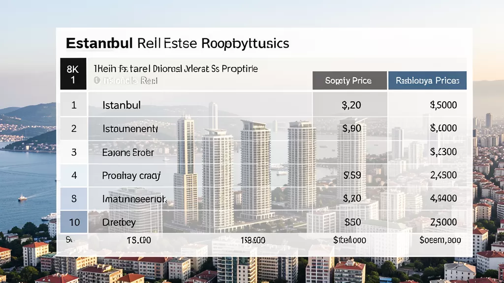 Istanbul real estate - Istanbul Property Prices 2026: District-by-District Cost Comparison Guide